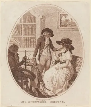 The Sportsmen Resting, by Isaac Cruikshank, ink, 1783