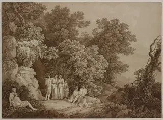 I was also in Arcadia (Kai ego en Arkadia), by Adrian Zingg, 1790