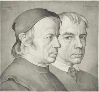The Brothers Konrad and Franz Eberhard, by Johann Anton Ramboux, ink, 1822