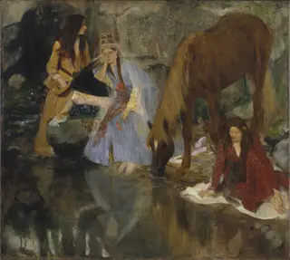 Portrait of Mlle Fiocre in the Ballet "La Source", by Edgar Degas, oil, 1867