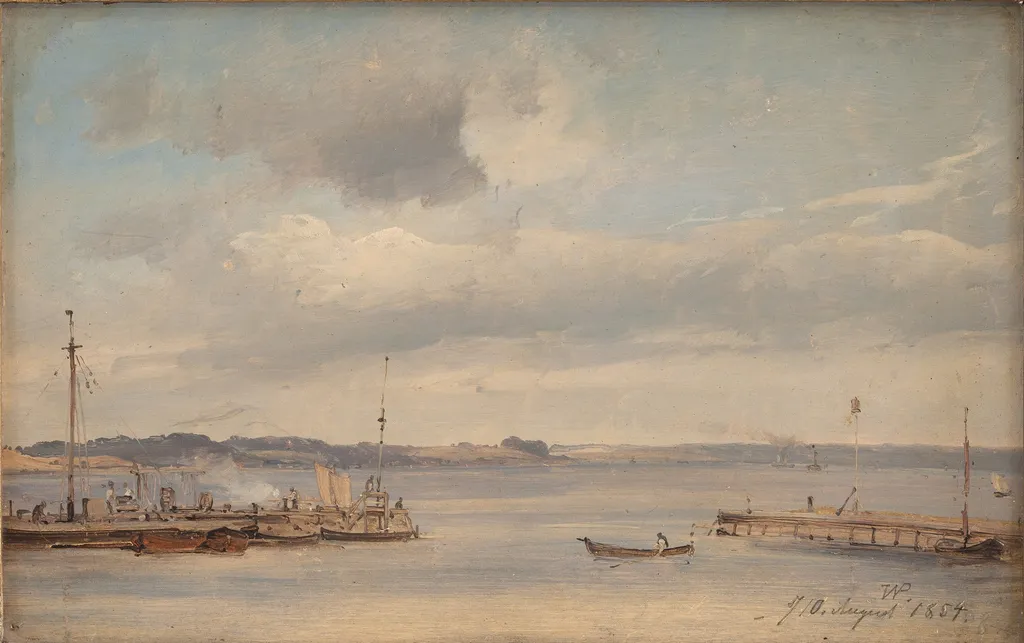 En bådehavn, by Vilhelm Petersen, unspecified, 1854