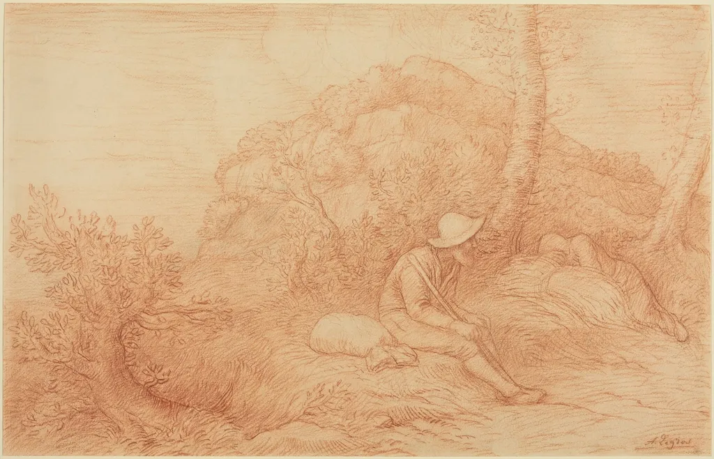 Rest, by Alphonse Legros, chalk, 1874