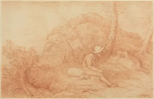 Rest, by Alphonse Legros, chalk, 1874