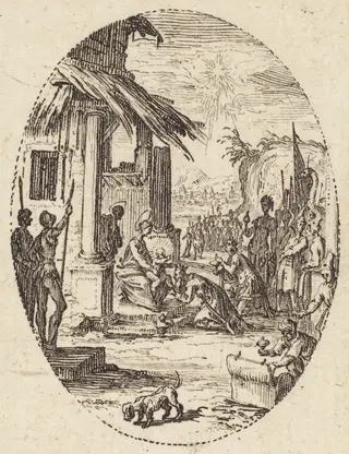 The Adoration of the Magi, by Jacques Callot, ink, 1631