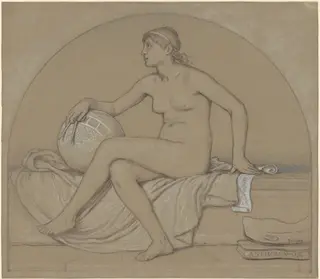 Study for "Astronomy", by Elihu Vedder, charcoal, 1892