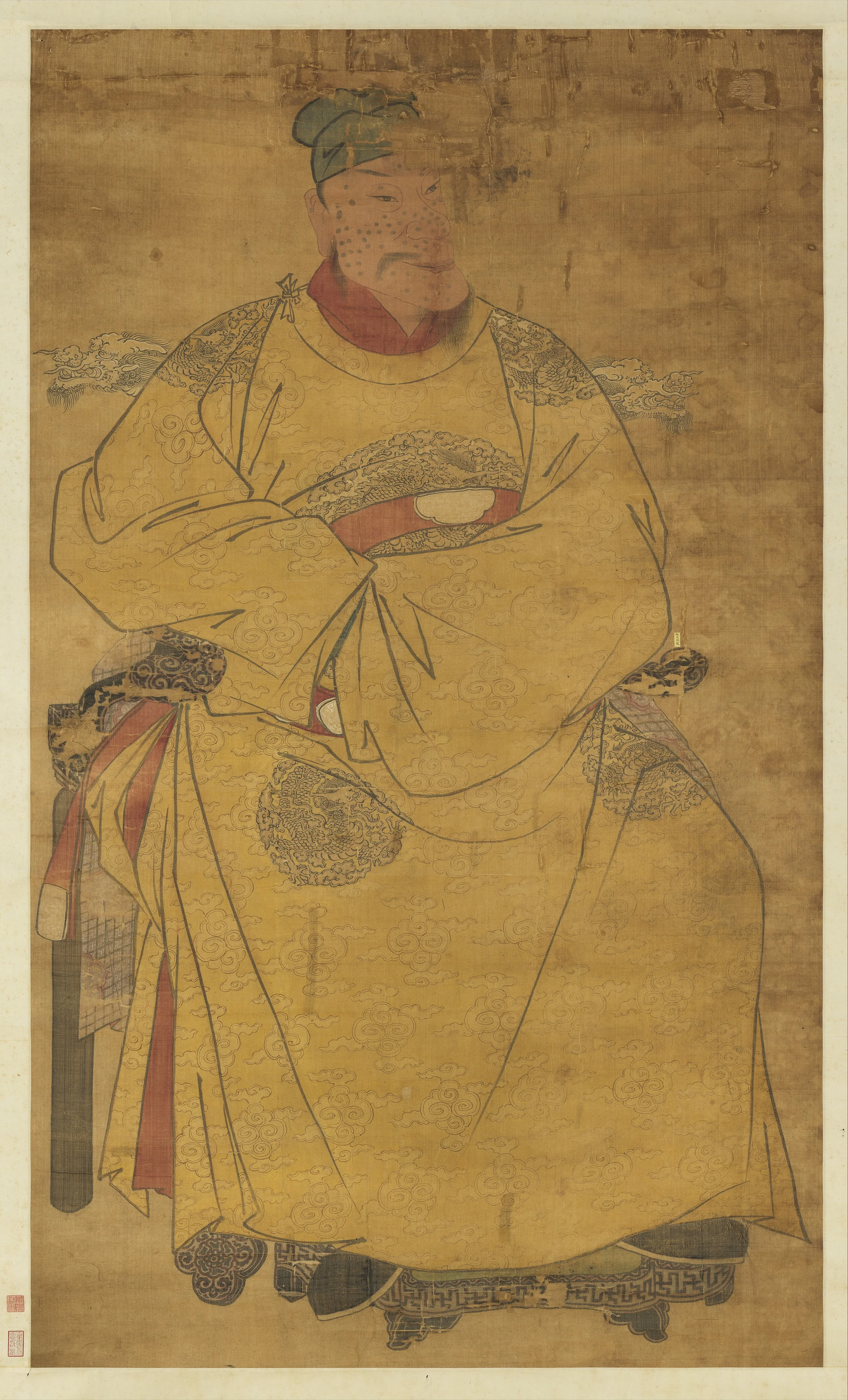 明太祖坐像（五） 軸, detail