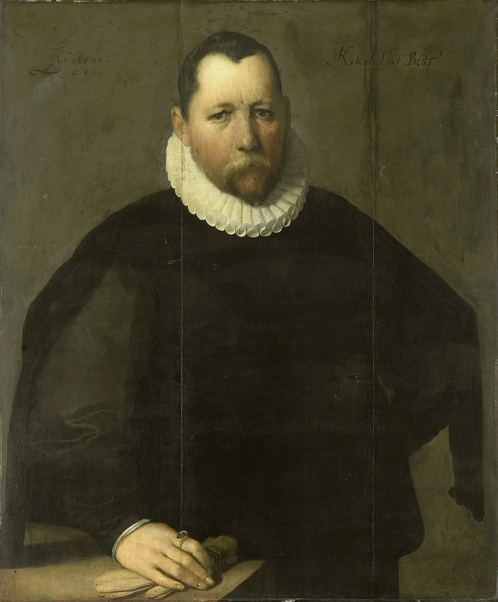 Portrait of Pieter Jansz. Kies, by Cornelis van Haarlem, oil, 1598