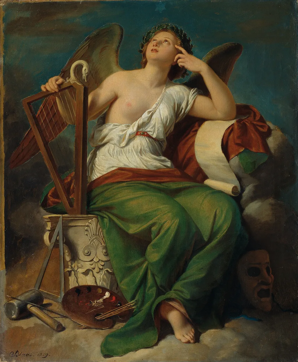 Allegory of art, by Karl von Blaas, oil, 1859