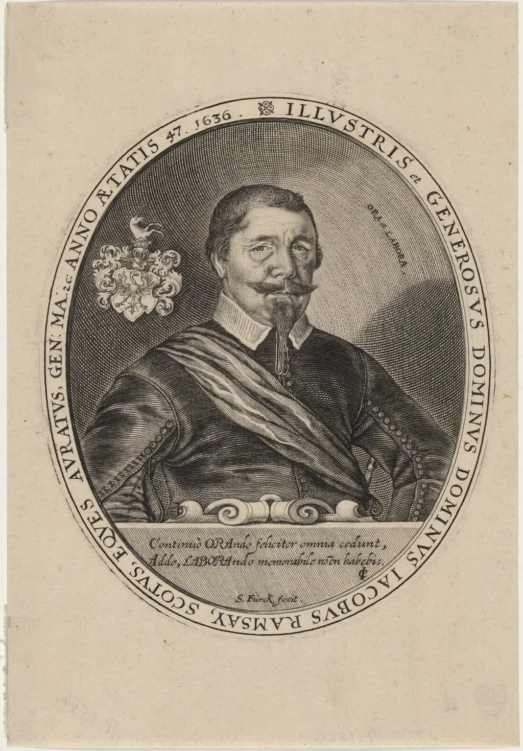 Sir James Ramsay, by Sebastian Furck, ink, 1636