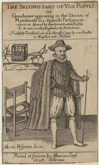 Title Page for Vox Populi Eoricum, by Thomas Scott, by Crispijn van de Passe I, ink, 1624