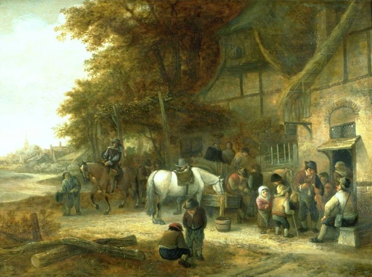 Travellers Halting at an Inn, detail
