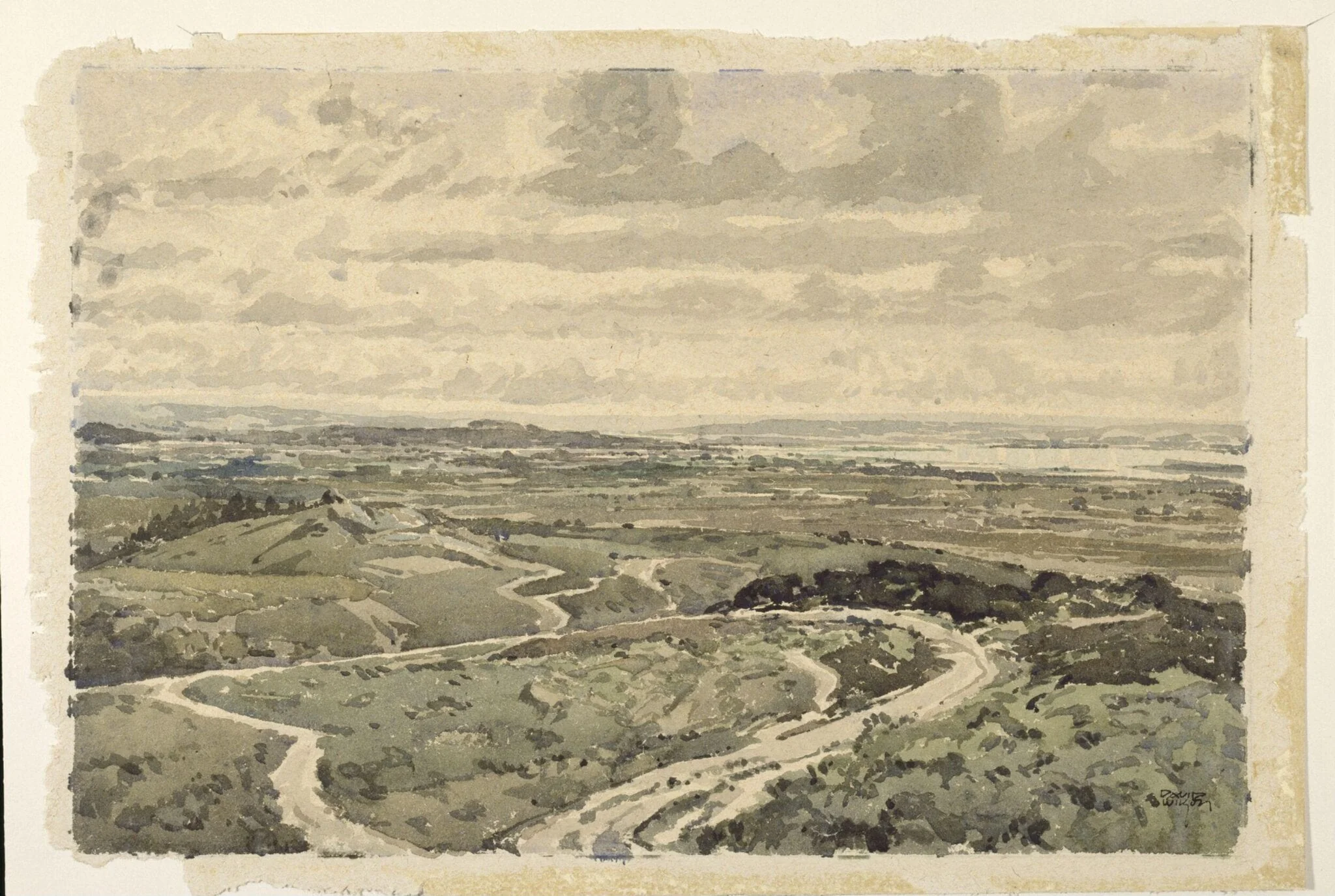 Poole Harbour from the Dorset Hills, detail