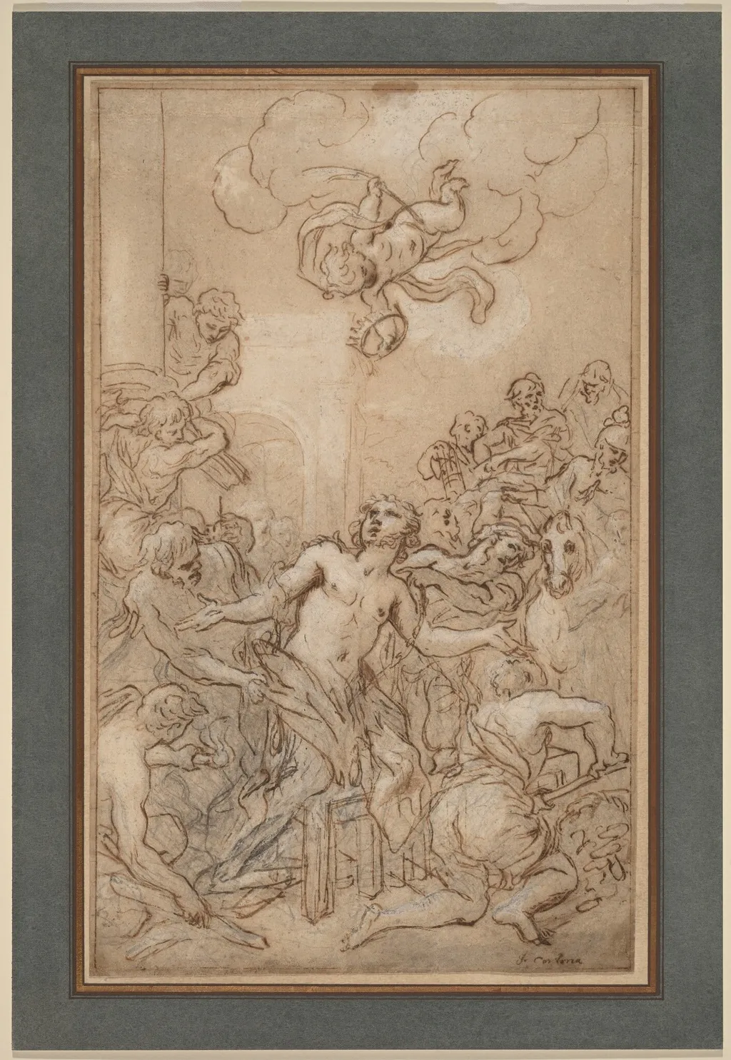 The Martyrdom of Saint Lawrence, by Daniel Seiter, chalk, 1685