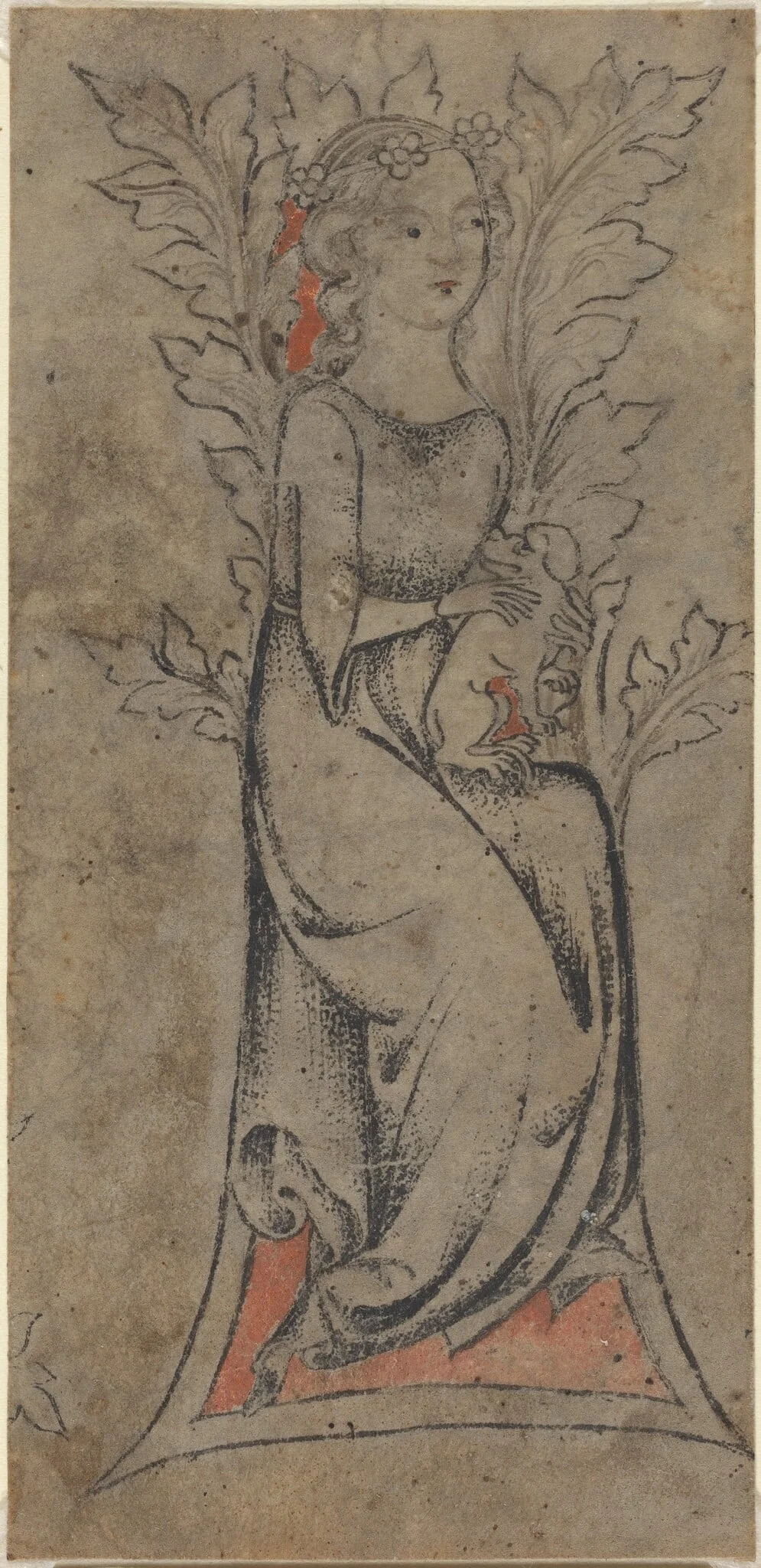 Seated Girl with a Dog, detail