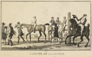 Racing Scenes: A Horse Arriving at the Race (Scènes Hippiques: Cheval arrivant de la chasse), by Carle Vernet, 1808