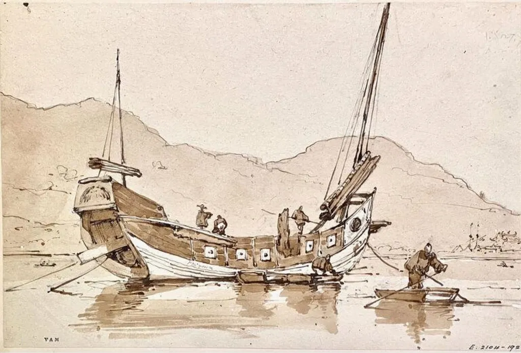 A junk off the south China coast, by George Chinnery, 19
