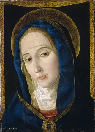 Mater Dolorosa, by Paolo da San Leocadio, oil, 1492