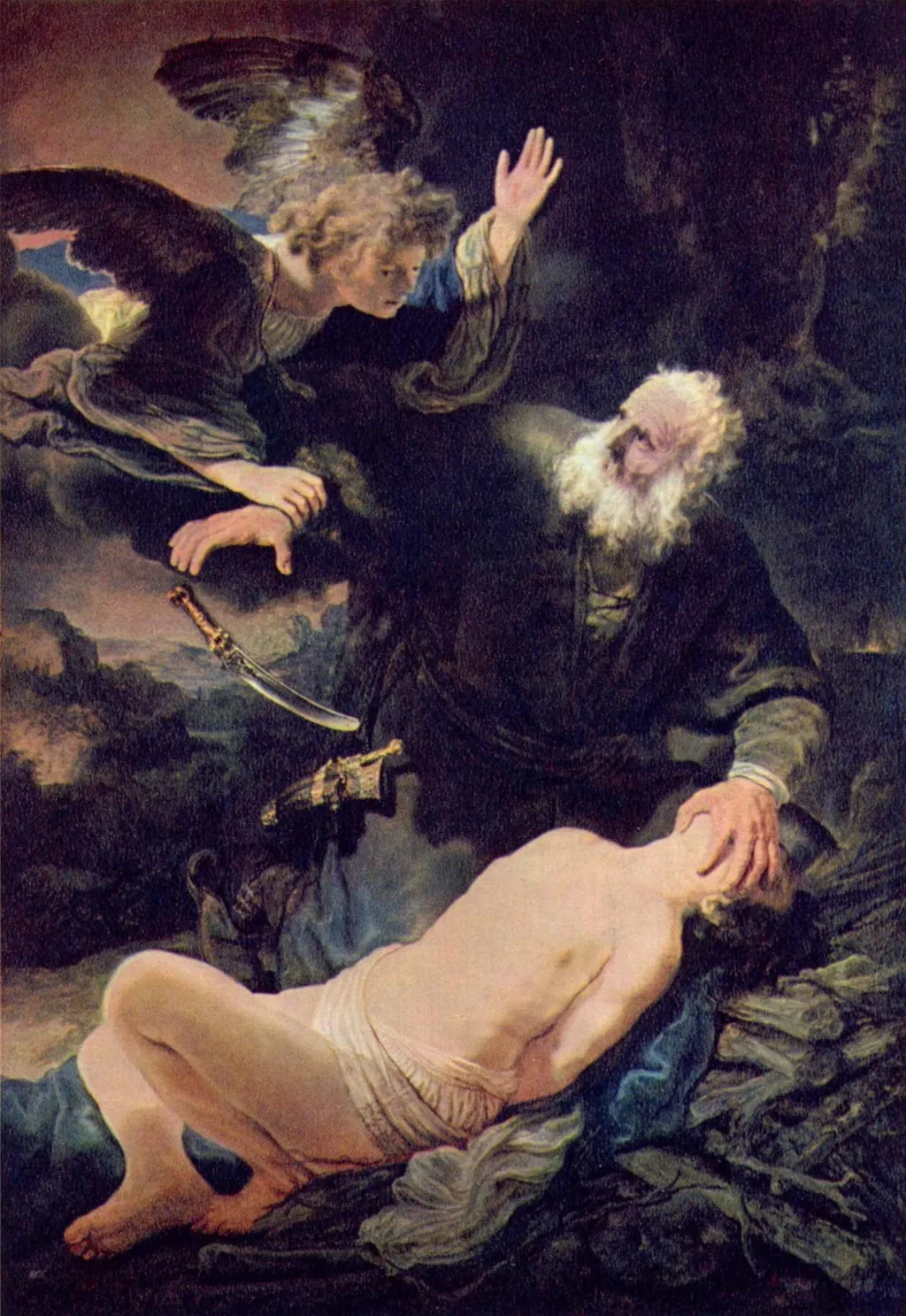 Abraham's Sacrifice, by Rembrandt, oil, 1635