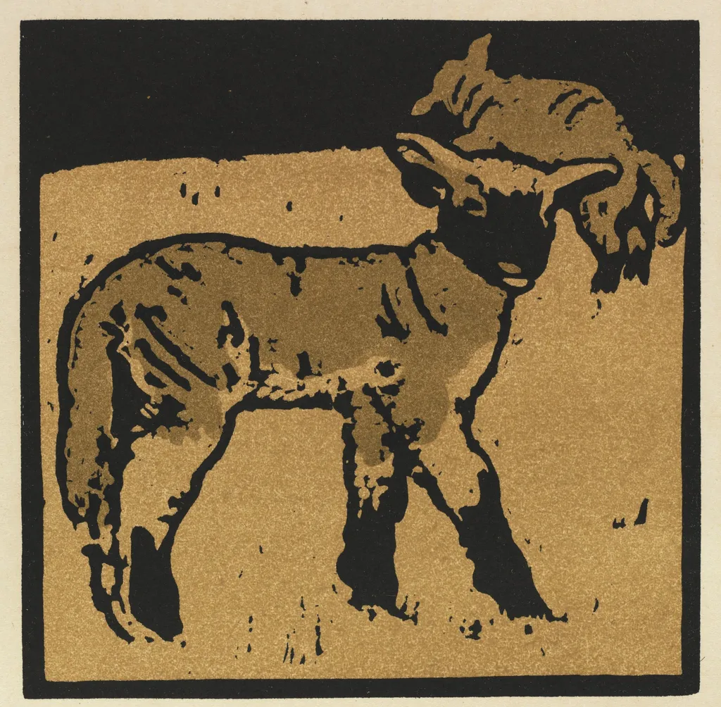 The Square Book of Animals: The Very Tame Lamb, by William Nicholson, 1899