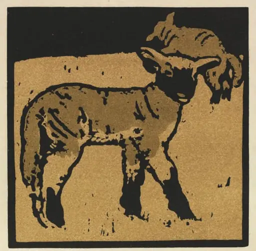 The Square Book of Animals: The Very Tame Lamb, by William Nicholson, 1899