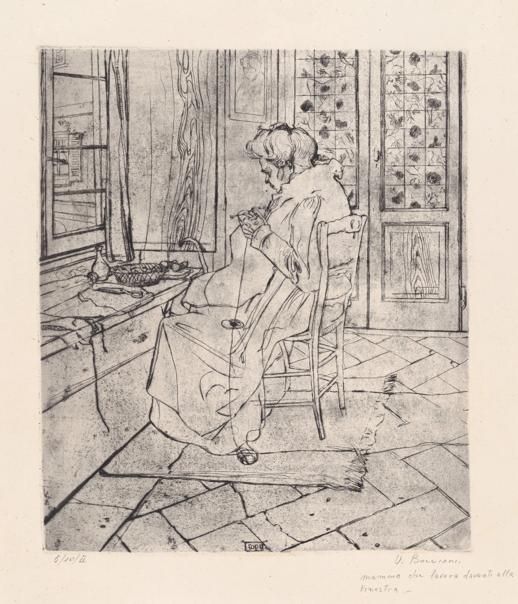 Mia madre che lavora [My Mother Working], detail