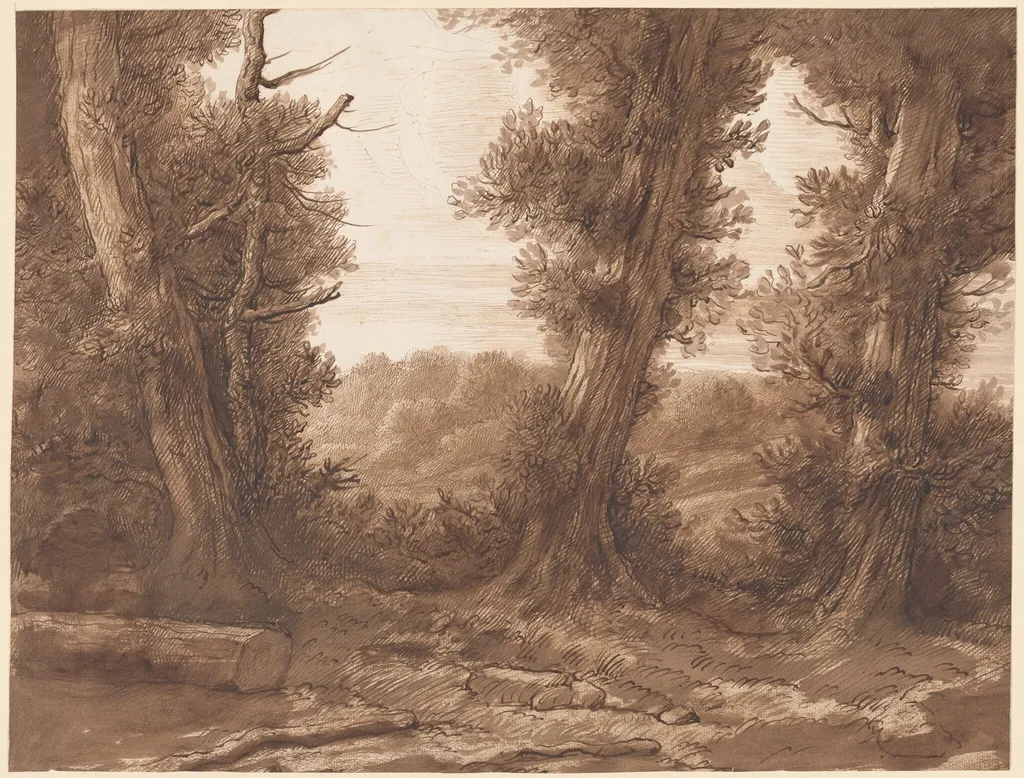 The Big Trees, by Alphonse Legros, ink, 1874