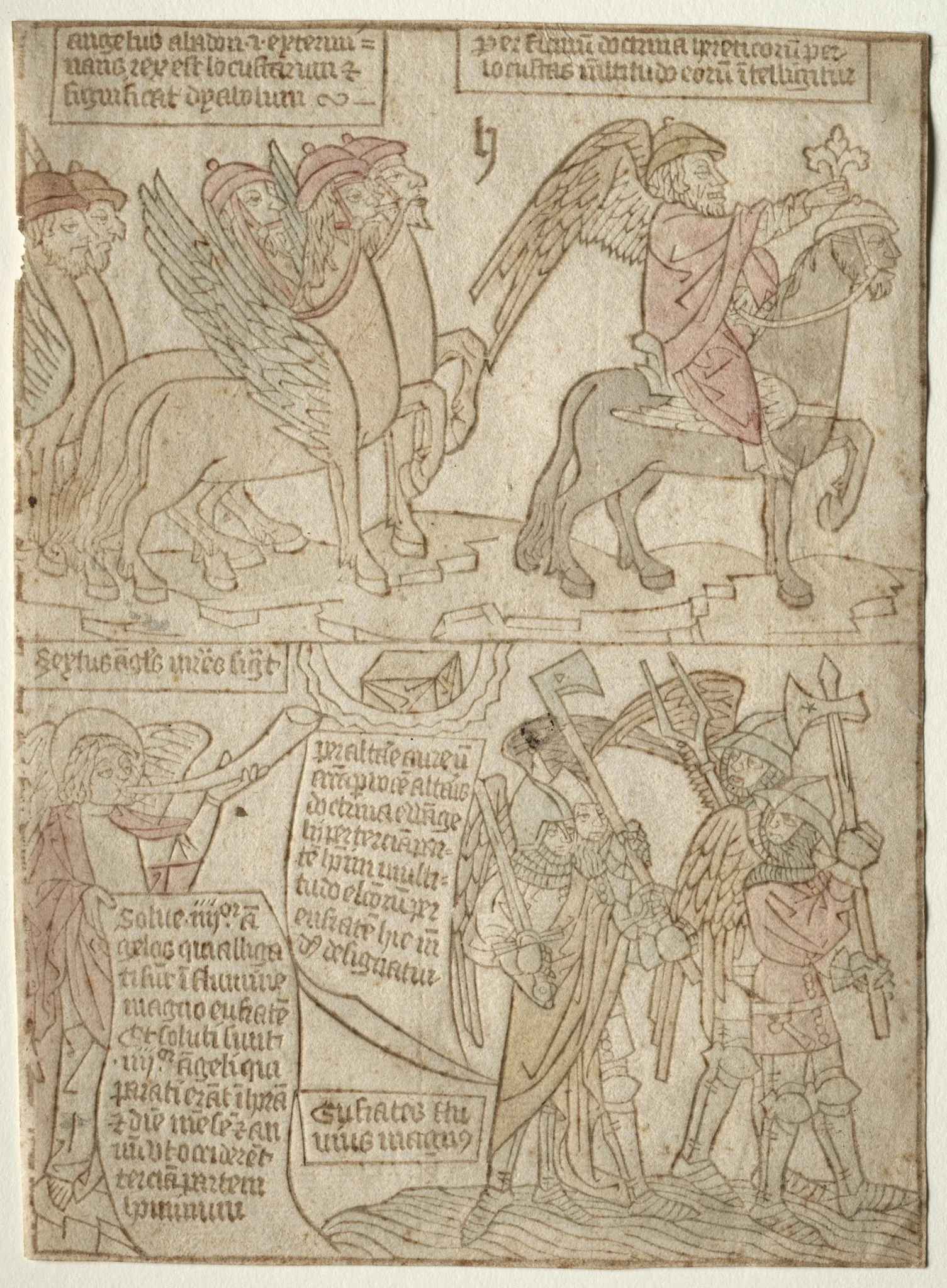 page from the Apocalypse (The Locusts with the Angel of the Abyss and The Sixth Trumpet), detail