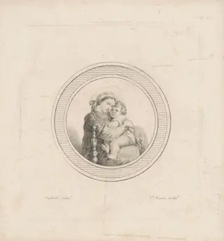 Madonna della seggiola, by Charles B. J. Févret de Saint-Mémin, ink, 1795