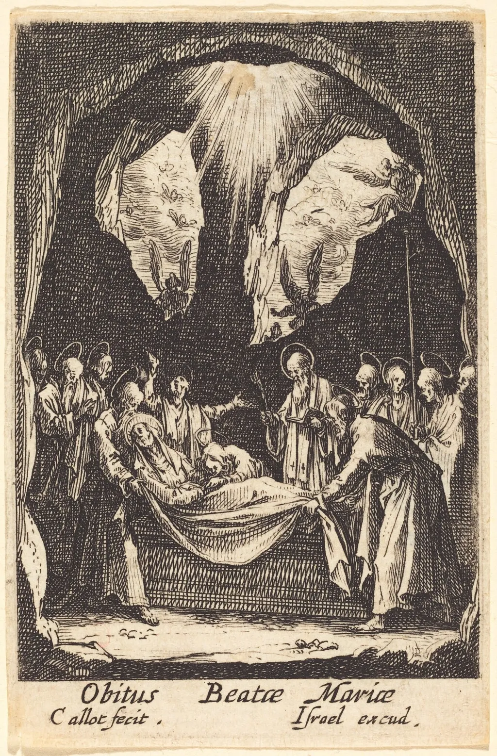 The Burial of the Virgin, by Jacques Callot, ink, 1634