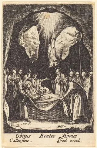 The Burial of the Virgin, by Jacques Callot, ink, 1634