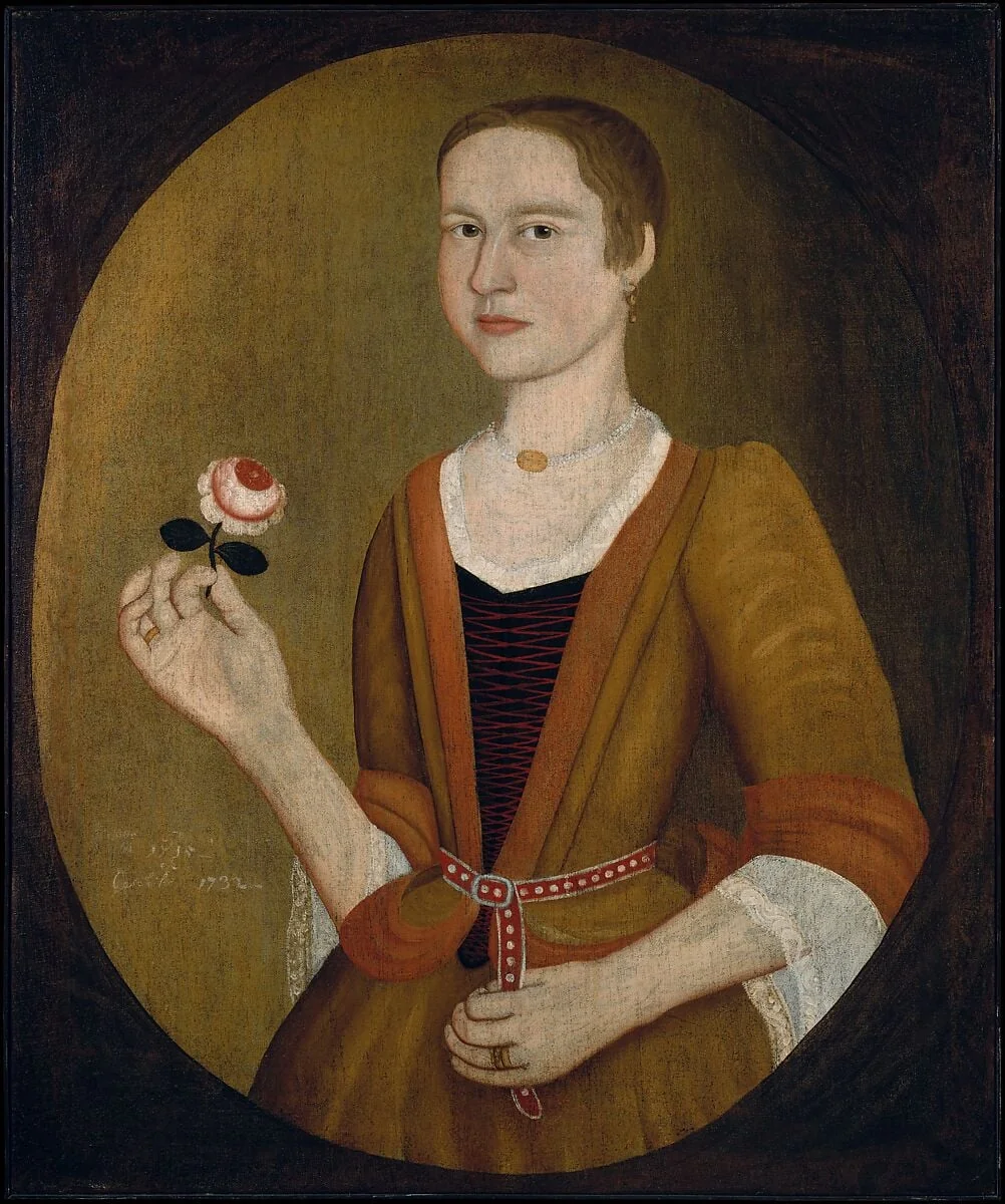 Young Lady with a Rose, detail