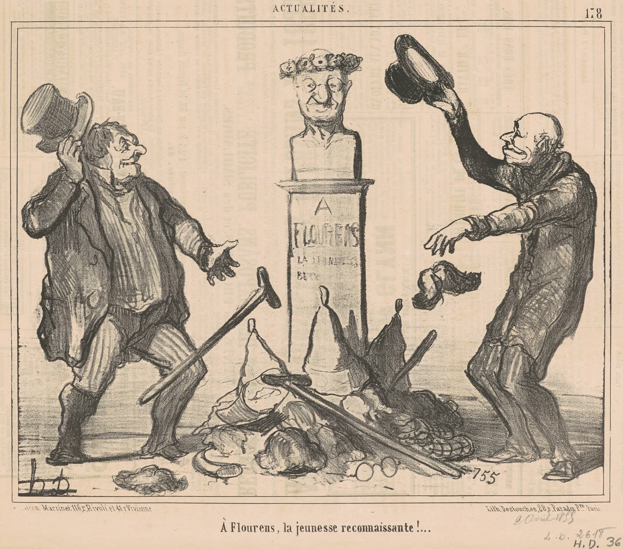 A Flourens, la jeunesse reconnaissante!, detail