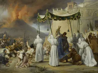 Procession of Saint Januarius During an Eruption of Vesuvius, by Antoine-Jean-Baptiste Thomas, oil, 1822