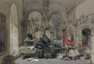 The Monk's Library, by George Cattermole, watercolor, 1820