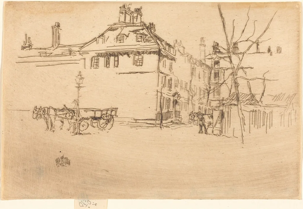Temple, by James McNeill Whistler, ink, 1880