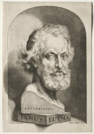 Portrait of Janus Lutma the Elder, by Jan Lutma II, 1669