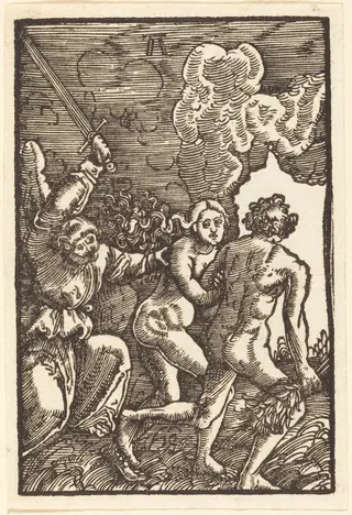 Expulsion from Paradise, by Albrecht Altdorfer, ink, 1513