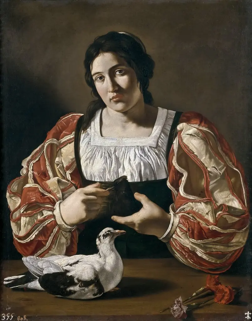 Woman with a Dove, by Cecco del Caravaggio