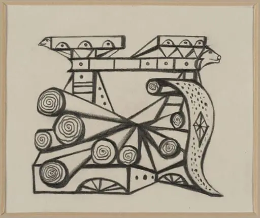 Drawing for Chapter 6 of Ezra from the Old Testament, by Cecil Collins