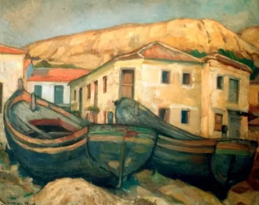 Mahoane în fața magaziilor, by Cecilia Cuțescu-Storck