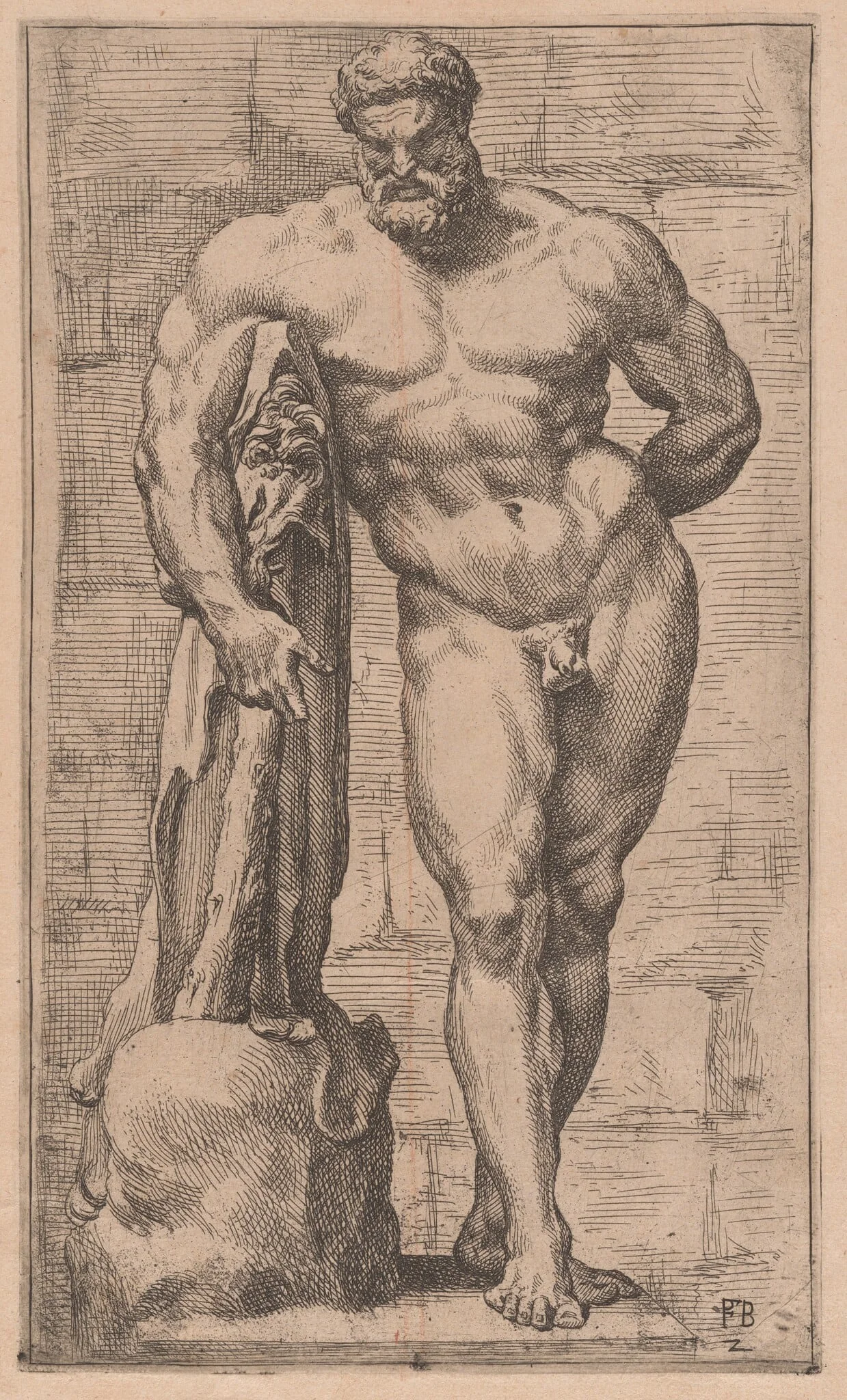 The Farnese Hercules, front view [plate 2], detail