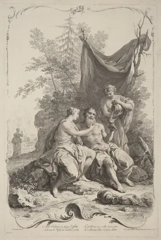 Lot and His Daughters, by Joseph Wagner, ink, 1745