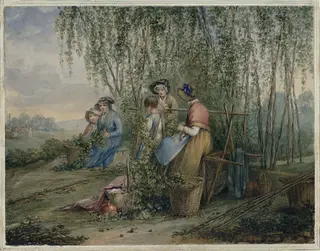 A Hop Garden, by William Frederick RA Witherington, watercolor, 1805