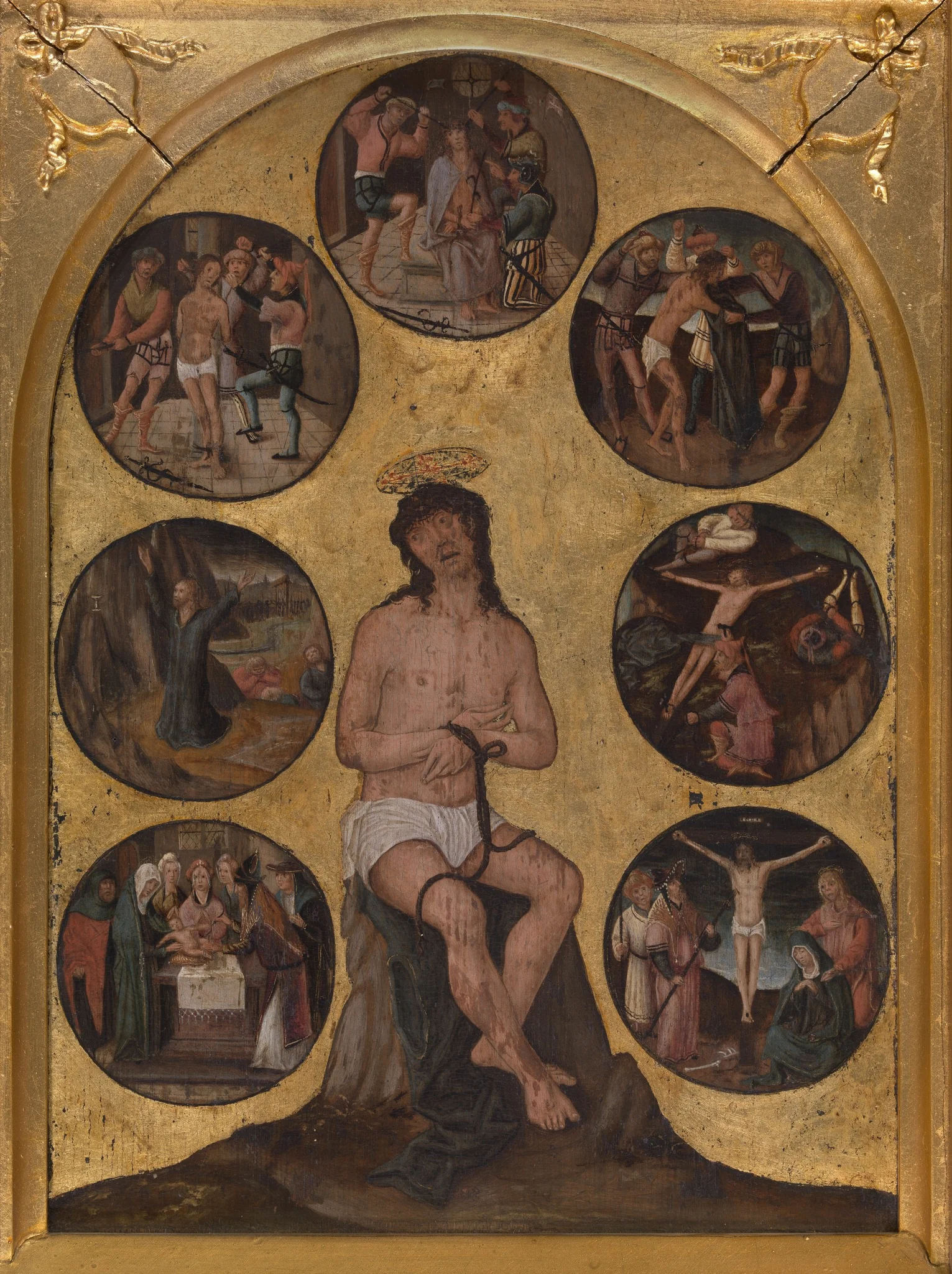 Christ sitting on the Cold Stone and other Scenes of the Passion, detail