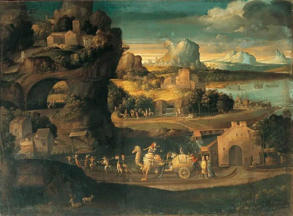 The Magical Procession, by Girolamo da Carpi, oil, 1525
