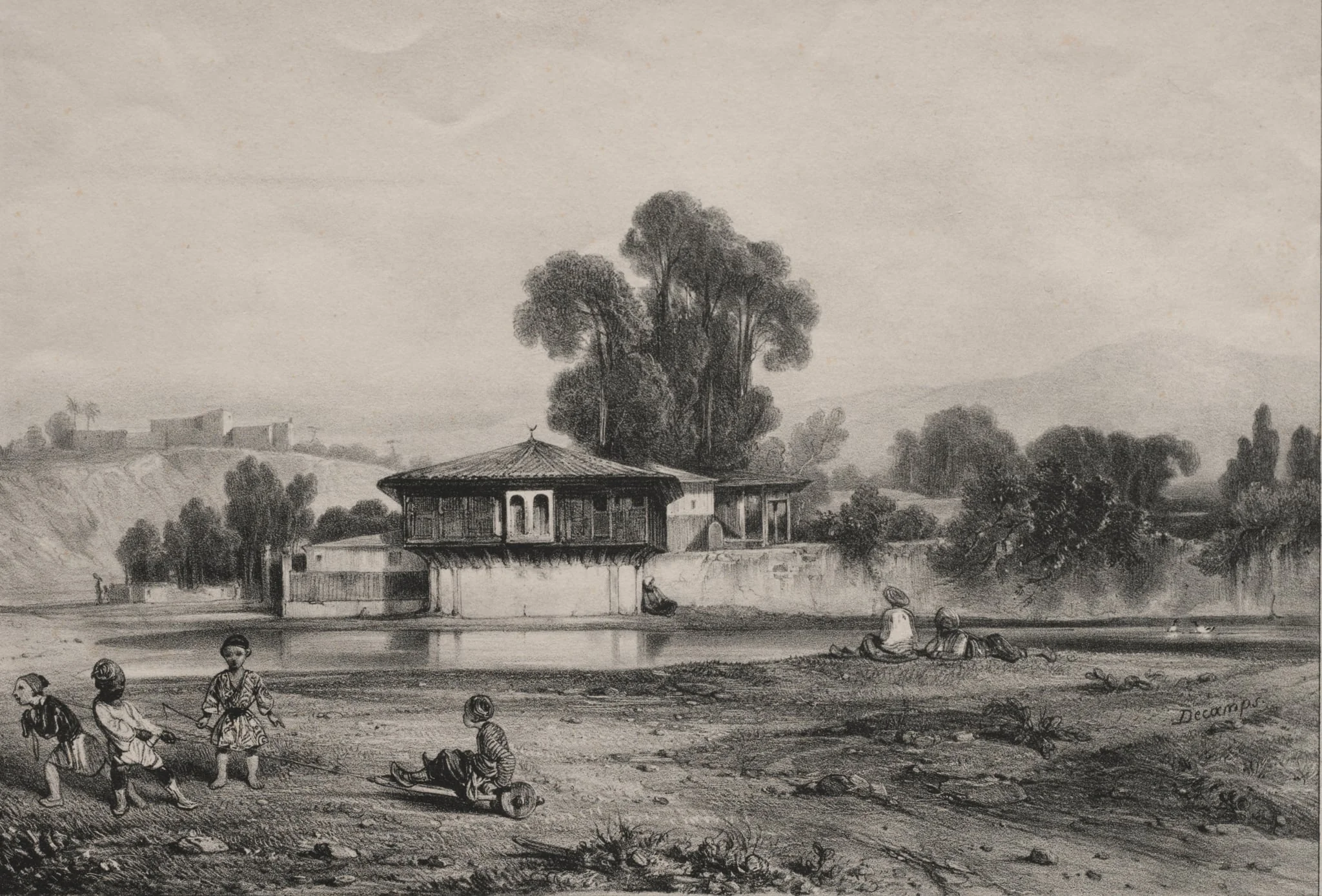 Pavilion at the Edge of a River, detail