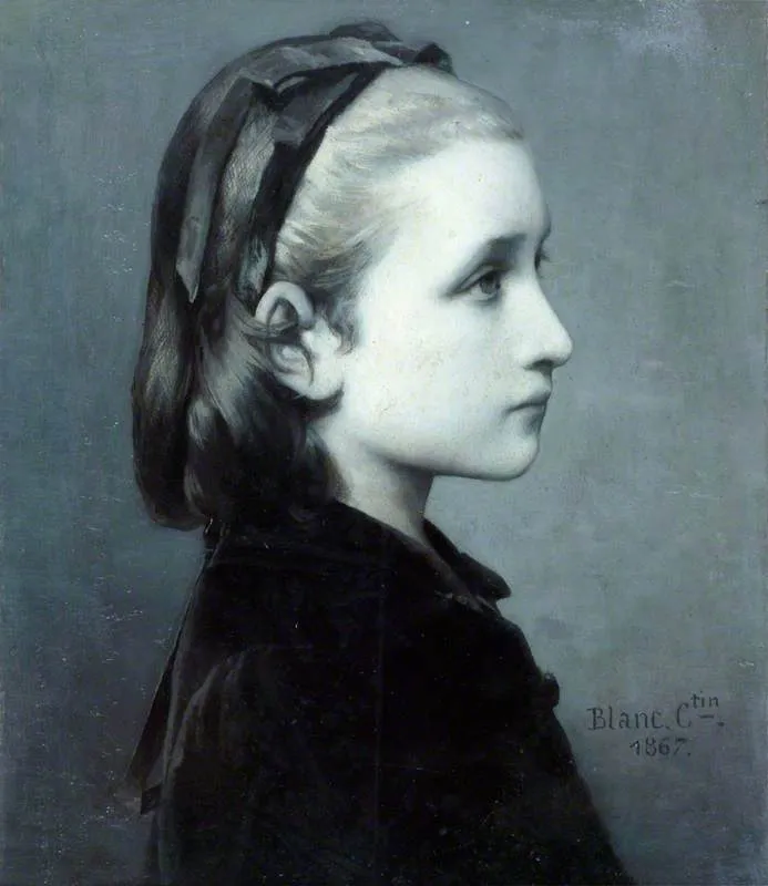 Head of a Girl, by Célestin Joseph Blanc, oil, 1867