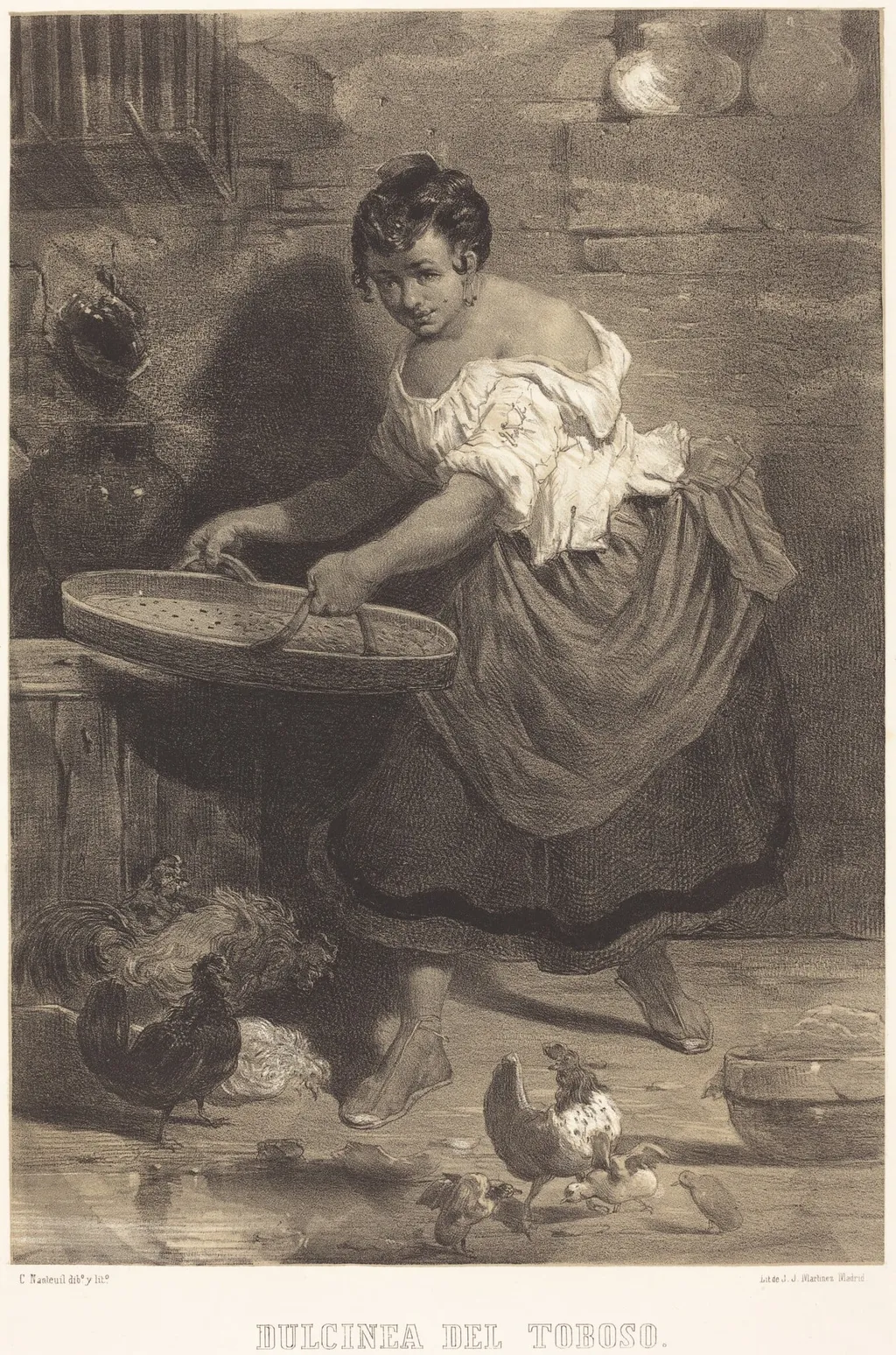 Dulcinea del Toboso, by Célestin Nanteuil, ink, 1855