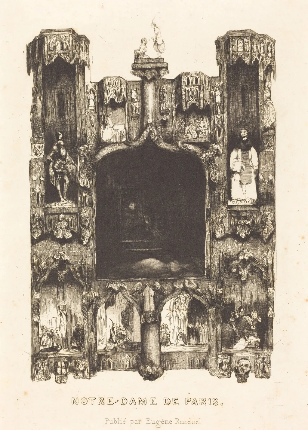 Notre-Dame de Paris, by Célestin Nanteuil, ink, 1832