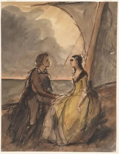 Seated Man and Woman, by Célestin Nanteuil